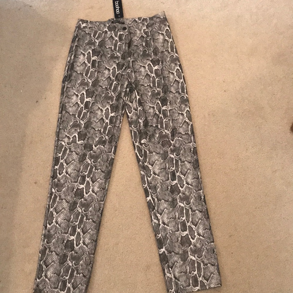 Snake Skin Straight Leg Pants